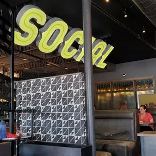 the interior of a social restaurant