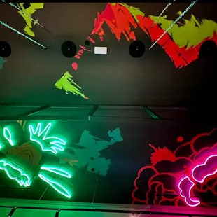 Ceiling decorations.