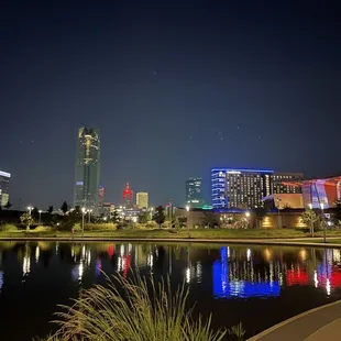 a view of a city at night