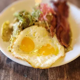 Chilaquiles with bacon