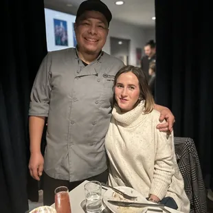 Chef Eder visiting our table to discuss the new menu items. He graciously posed for a pic.