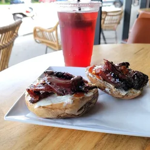 Big Rich Bagel and Wild Child Raspberry Iced Tea