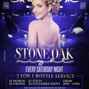 a flyer for the stone oak