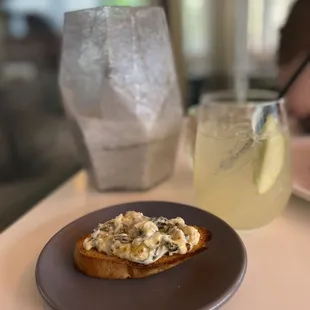 Social sangria and spinach dip