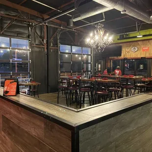 a view of a restaurant from the bar