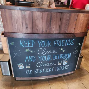 Fun signs in the front