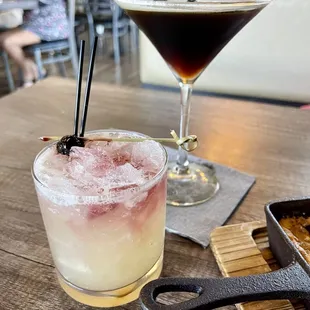 Espresso Martini and an Anthem Sour cocktail.