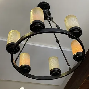 a chandelier with five lights
