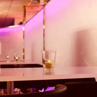 empty tables and chairs