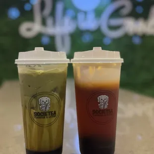 Brown Sugar Matcha &amp; Thai Milk Tea