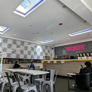 people sitting at tables