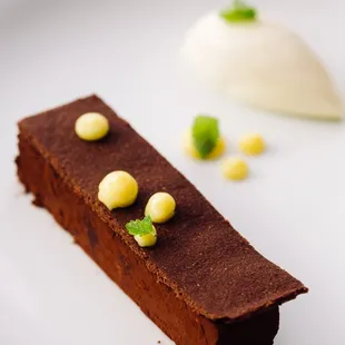 a chocolate dessert on a plate