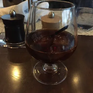 Black manhattan. Very strong. Almost gone