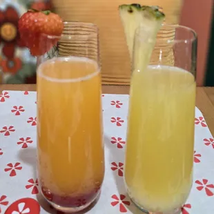 Strawberry and Pineapple Mimosas