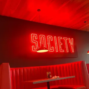 Society sign inside