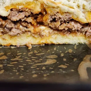 The inside view of the Theta Burger. The hubby said it was finger licking good and blitzed well.