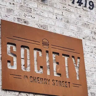 The sign on the building