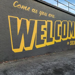 The mural on the outside across from where we parked.