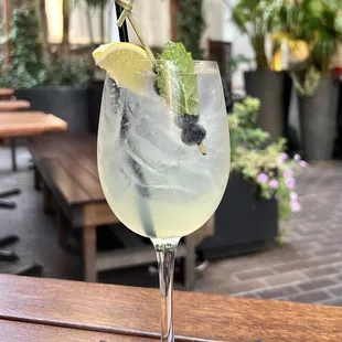 Amalfi Coast! 

Made with Blueberry Vodka, Limoncello, Lemon, Simple, Lemonade.