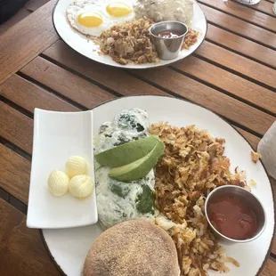 Egg white omelet and biscuits &amp; gravy! Delish