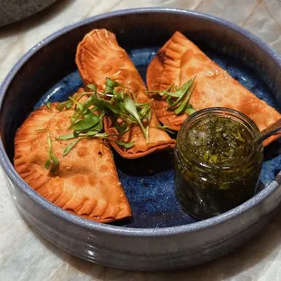 Ropa empanadas with salsa verde
