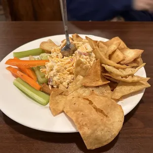 House made Pimento cheese with house made tortilla chips.