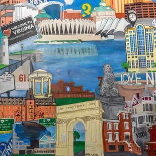 a mural of the city of las vegas