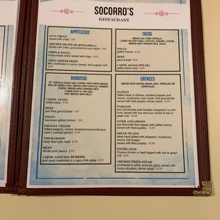 menu