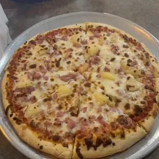 Small Hawaiian pizza - hot and fresh!