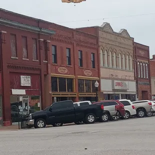 a row of parked cars