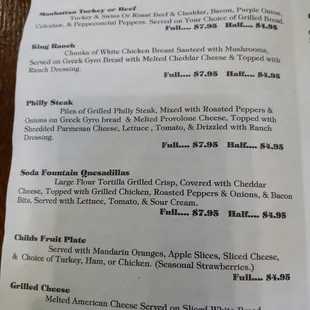 menu