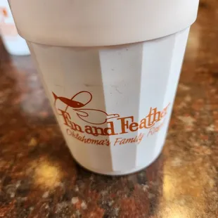 One side of the cup the rootbeer float came in.