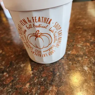 Another advertisement on the cup the rootbeer float came in.