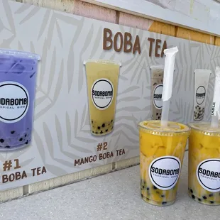 Mango boba tea