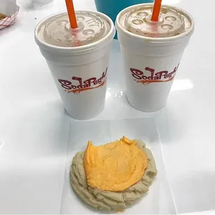 Sugar smash cookie!! Along with delicious soda drinks.