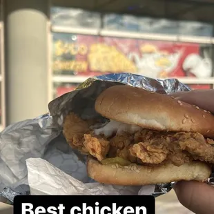 Chicken sandwich outside