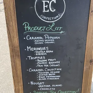 EC Confections menu at the SoDo Donuts pop-up at Flowerland in Albany.