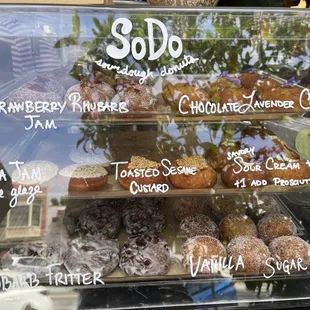 Donuts for sale at the SoDo Donuts pop-up at Flowerland in Albany.