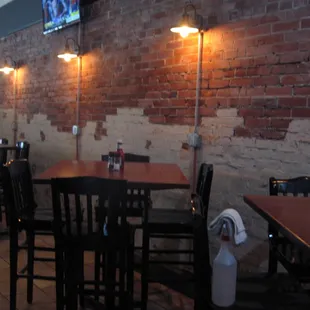 tables and chairs in a restaurant