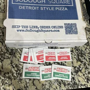 Red pepper &amp; Parmesan packets upon request