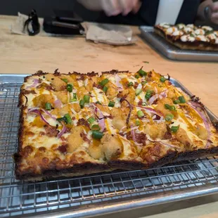 BBQ chicken pizza - 16 dollars
