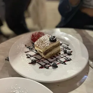 a piece of cake on a plate