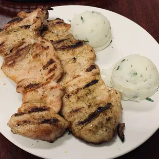 Grilled chicken thigh with potato salad