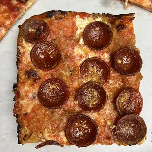 slices of pizza on a table