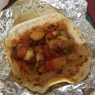 Potato a la mexicana taco vegan