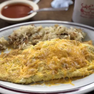 Ham and cheese omelette.