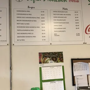 Menus in burrito Tyme drive through