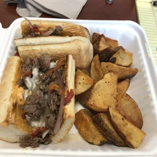 Philly Cheesesteak &amp; Potato Wedges