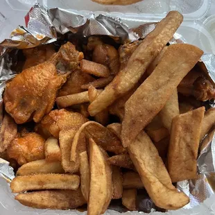 Wings and fries