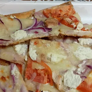 slices of pizza on a plate